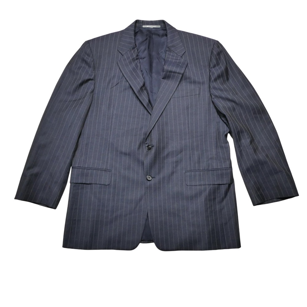 Hickey‎ Freeman Suit Jacket Mens 44 Blue Loro Piana Wool Tasmanian Super 130s